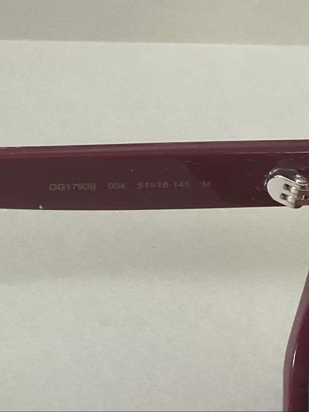 Gucci Burgundy Rectangular Women's Sunglasses